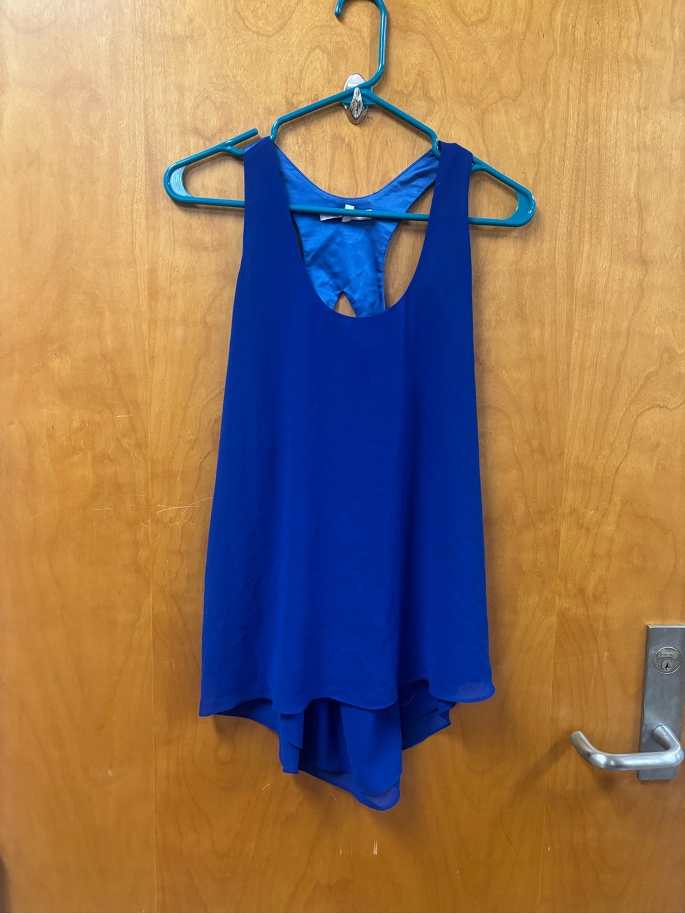 Naked Zebra Royal black open back tank with tie M